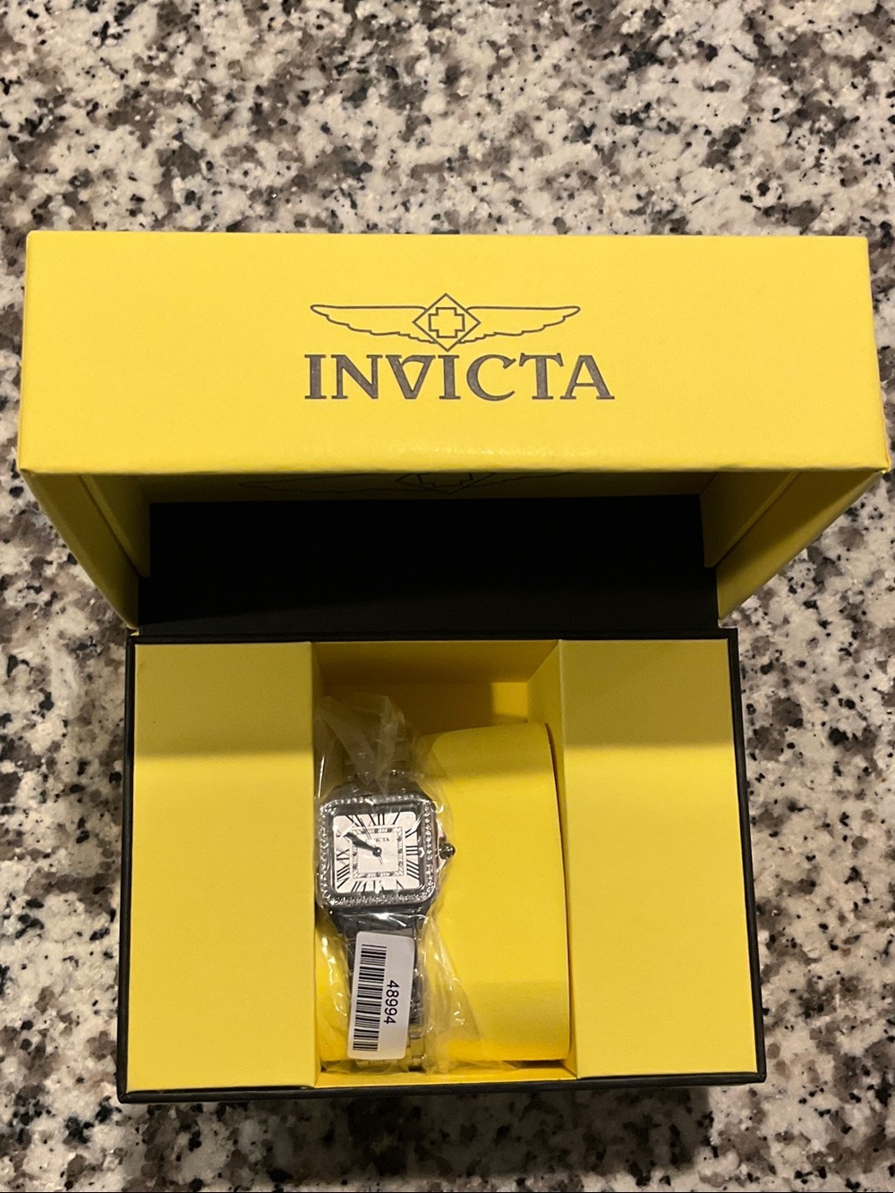 Invicta Women Silver Square Watch with White Dial